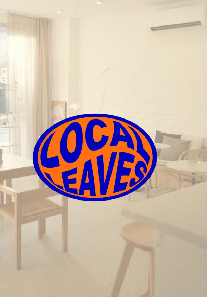 Local Leaves logo toegepast op een beeld van een koffiebar